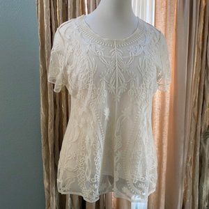 Cream Lace Top